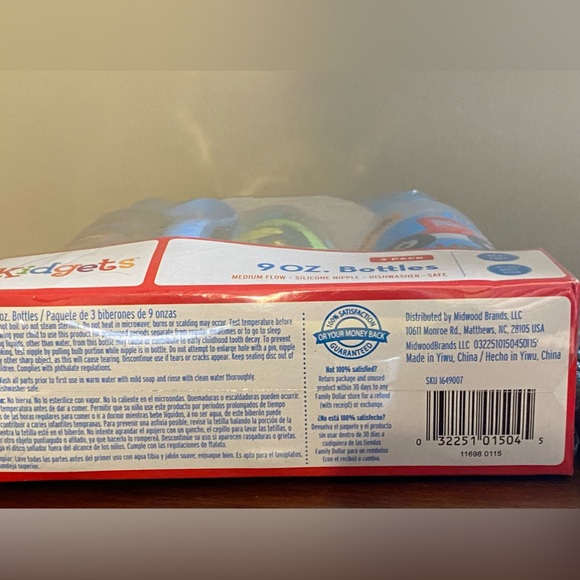 Kidgets 3 pack medium flow silicone nipple 9oz. Bottles NEW - Picture 6 of 6